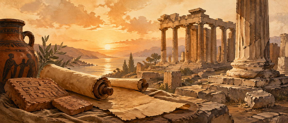 Illustrated cover art for the Ancient Stories collection