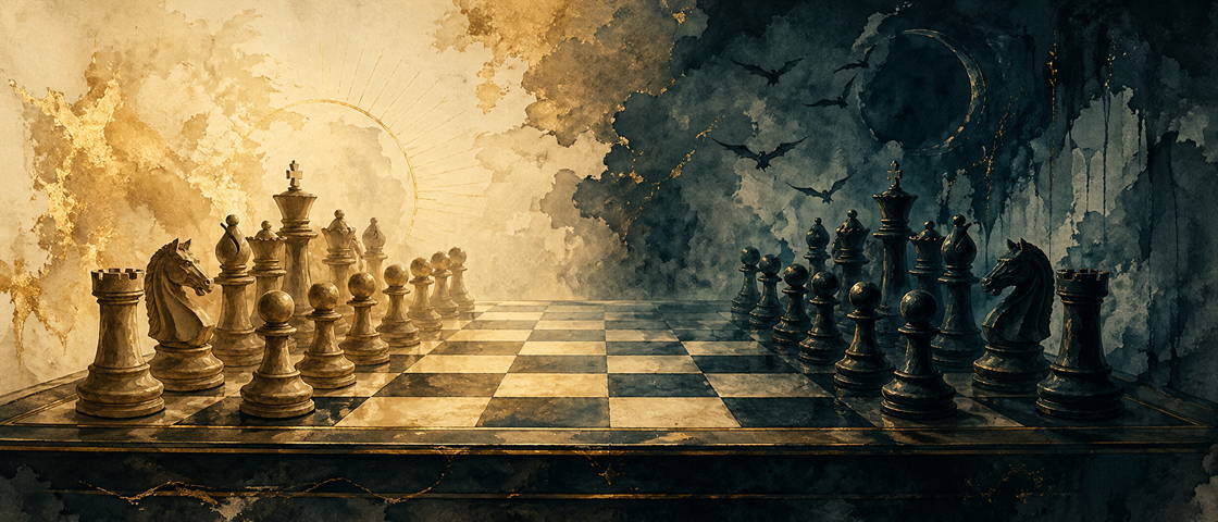 Illustrated cover art for the Good vs. Evil Stories collection